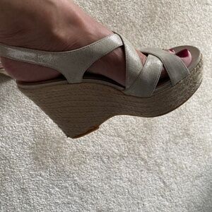 Platform Wedge, 5” rope/espadrille sandals.